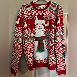 Jolly Sweaters textured 3D Llama Ugly Christmas Sweater Size X-Large